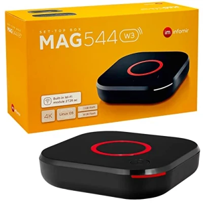 Afbeelding van HB Digital MAG 544w3 Original Infomir &amp; HD 4K Set Top Box Multimedia Player Internet TV IP ontvanger UHD 60FPS 2160p @60FPS HDMI 2.1 en HEVC ARM Cortex A35 + kabel