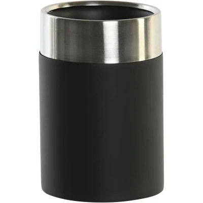 Afbeelding van Tandenborstelhouder DKD Home Decor 7 x 10,5 cm Zilverkleurig Zwart Roestvrij staal Hars
