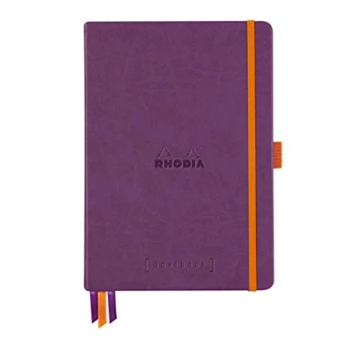 Afbeelding van Goalboek hardcover Paars Dotted Ivoor papier A5 90 gram Rhodia 224 vellen