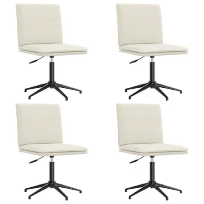 Afbeelding van vidaXL Eetkamerstoelen 4 st fluweel crèmekleurig