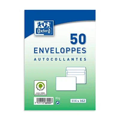 Afbeelding van Oxford 100103572 envelop, zelfklevend, 114 x 162 50 cm, wit