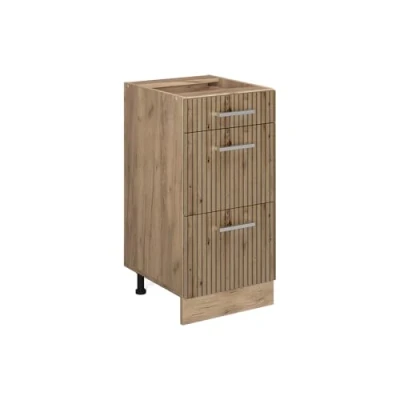 Afbeelding van Vicco Keukenonderkast R Line, Artisanaal eiken/Krachtige eik goud, 40 cm met laden, zonder werkblad