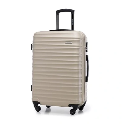 Image de WITTCHEN Valise de voyage Bagage à main cabine rigide ABS 4 roulettes pivotantes Serrure combinaison Poignée télescopique GROOVE Line Taille M Beige Brussels Airlines/Ryanair/TUI fly Belgium