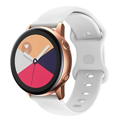 Afbeelding van Cadorabo Siliconen bandje 22mm geschikt voor Samsung Galaxy Gear S3 / 2 in WIT Vervangingsmanchet Huawei Watch GT Pro Ticwatch enz.