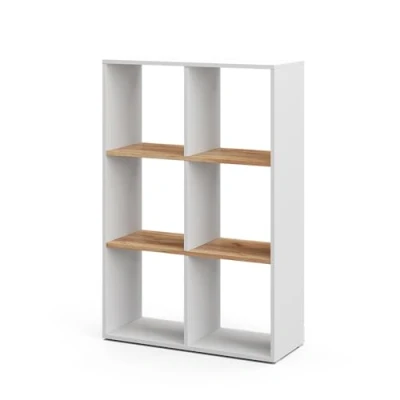 Afbeelding van VICCO Ruimteverdeler Karree 6 vakken boekenkast staand rek archiefkast hoge plank opslag (wit)