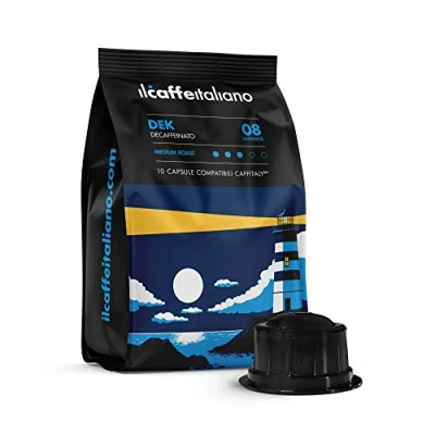 Afbeelding van FRHOME 100 capsules compatibel met Caffitaly Cafeïnevrij koffiemengsel intensiteit 8 Il Caffè Italiano
