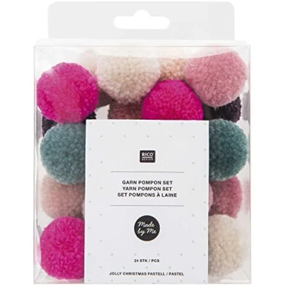 Afbeelding van Pompons jolly pastel 24st