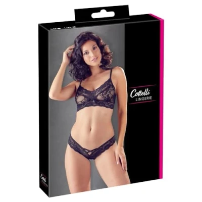 Afbeelding van Cottelli Collection Sexy 2 delige kanten beha set zwart