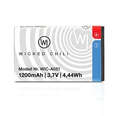 Afbeelding van Wicked Chili batterij compatibel met AMV Fritz!Fon C6 1200 mAh tot 19 uur gesprekstijd, reservebatterij zonder capaciteitsverlies, vervangt de originele Fritzfon IP