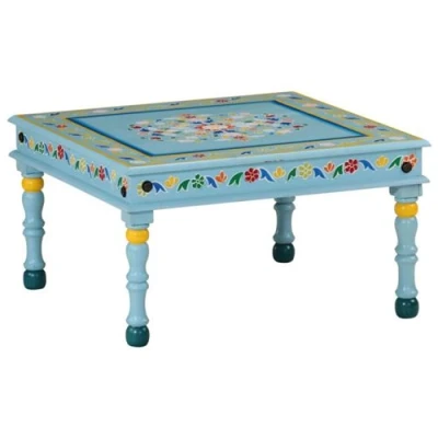 Afbeelding van vidaXL Salontafel handbeschilderd massief mangohout turquoise