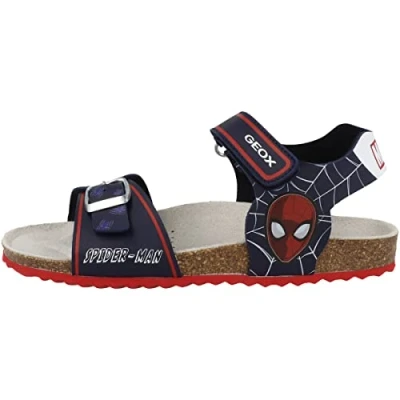 Afbeelding van Geox Marvel Spiderman Ghita BOY Sandalen voor kinderen, Maat: 38, Navy/red Hoogwaardig imitatieleer