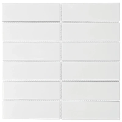 Afbeelding van The Mosaic Factory Barcelona White Glossy 4,5x14,5 cm