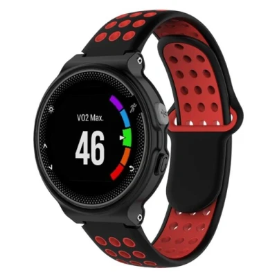 Afbeelding van Siliconen sportbandje Zwart + rood Garmin Forerunner 220 / 230 235 620 630 735 (XT)