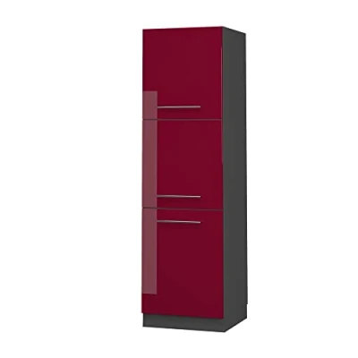 Afbeelding van Vicco Ovenombouwkast Fame Line, Bordeauxrode hoogglans/Antraciet, 60 cm