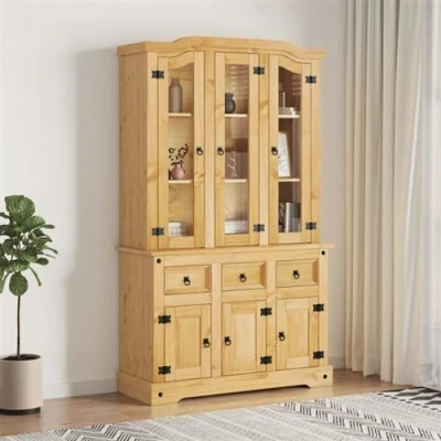 Afbeelding van vidaXL Hoge kast Corona 112x43x196 cm Mexicaans grenenhout bruin