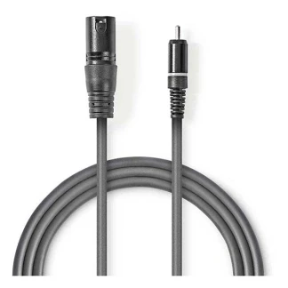 Afbeelding van XLR naar Tulp kabel (m/m) Nedis 3 meter (Ongebalanceerd, Mono)