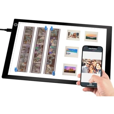 Afbeelding van dia en negatief fotoscanner, 12 x 9 inch led lichtpaneel, scanner voor scannen, instelbare helderheid, converteert 35 mm dia&#039;s in digitale afbeeldingen