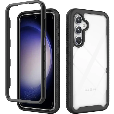 Afbeelding van iMoshion Hoesje Geschikt voor Samsung Galaxy S23 FE 360 Full Protective Case Zwart / Transparant