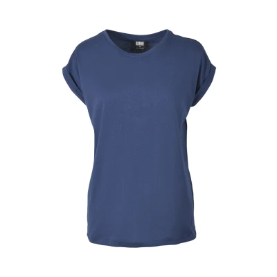 Afbeelding van Urban Classics Extended Shoulder Tshirt basic, Dames, Maat: XS, Darkblue