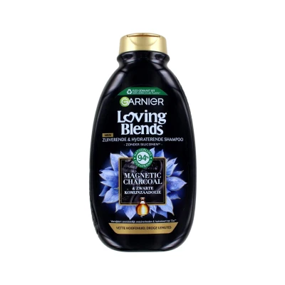 Afbeelding van Garnier Loving Blends Shampoo Magnetic Charcoal Vette hoofdhuid &amp; droge lengtes 300 ml