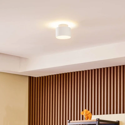 Afbeelding van Lindby LED plafondlamp 1licht Aluminium H: 8.8 cm wit Inclusief lichtbron