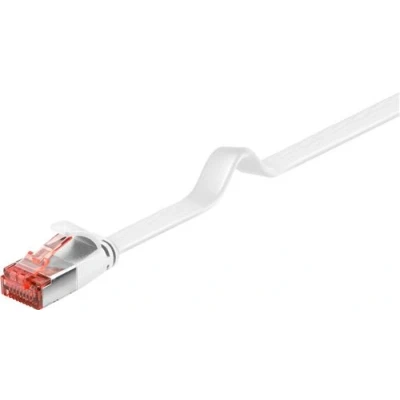 Image de goobay Cordon de raccordement RJ 45 (M) pour 20 m UTP CAT 6a moulé, plat blanc