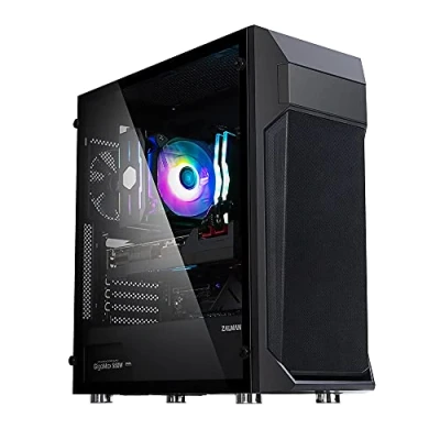 Afbeelding van Zalman Z1 Plus ATX Mid Tower PC Case Pre installed 2 x 120mm blue LED fan in front 1 Midi Zwart