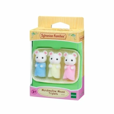 Afbeelding van Sylvanian Families Het dorp De Triple Mouse Marshmallow 5337 Tweelingen en baby&#039;s Mini Poppen