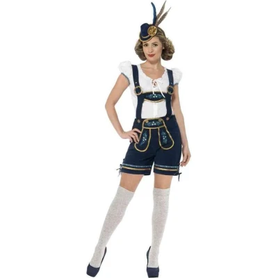 Afbeelding van Blauwe Lederhosen Oktoberfest maat M ( 40 42 )