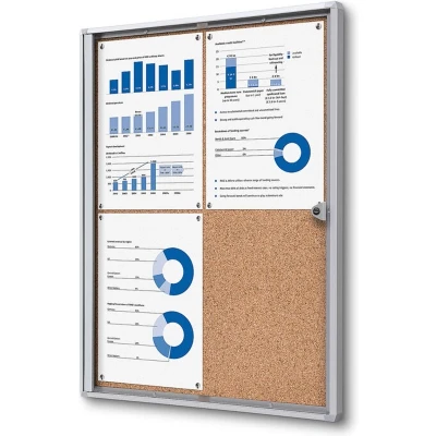 Afbeelding van Indoor Vergrendelbaar Kurk Notitiebord Economy SCXS 4x A4 Syna SCXSC4XA4