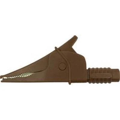 Afbeelding van Cliff Croc Clip Veiligheids krokodilklem Steekaansluiting 4 mm CAT III 1000 V Bruin