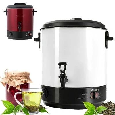 Afbeelding van AREBOS Inmaakketel 2500W Met glühwein functie Inclusief thermostaat Temperatuur van 30 110C thermostaatkraan 28 liter