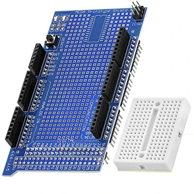 Afbeelding van AZDelivery Prototyping Shield met Mini Breadboard compatibel Arduino en MEGA 2560 R3 inclusief E Book! 1
