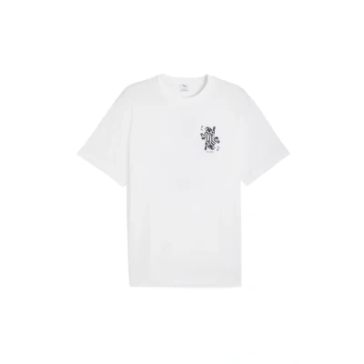 Afbeelding van PUMA Graphic Card Play relaxed T shirt voor Heren, Wit, Maat XL