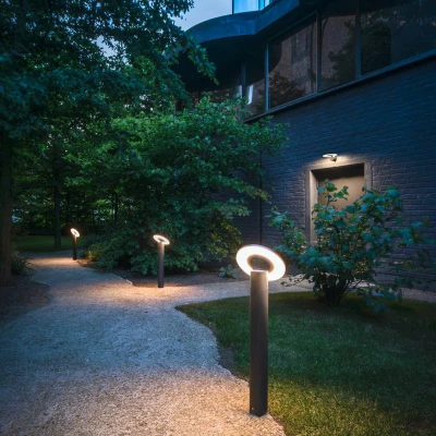 Afbeelding van SLV LED tuinpadverlichting I Ring, antraciet, aluminium, hoogte 65 cm