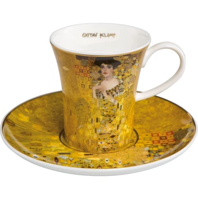 Afbeelding van Goebel Gustav Klimt Kop en schotel Adele Bloch Bauer Porselein 100ml met echt goud