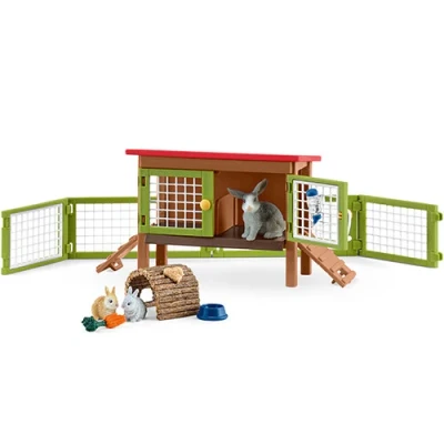 Afbeelding van Schleich farm world konijnenhok met konijnen