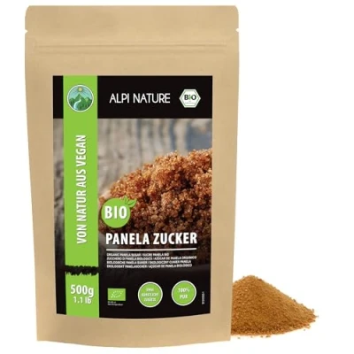Afbeelding van Biologische panela suiker (500 g), suiker, ruwe bruine en 100% natuurlijk, volle tube zonder toevoegingen
