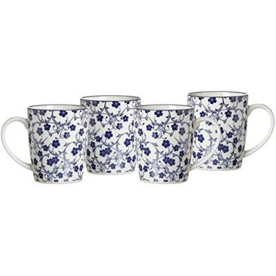 Afbeelding van Ritzenhoff &amp; Breker de Royal Sakura koffiekopjes, 4 stuks, 350 ml, porselein, blauw/wit