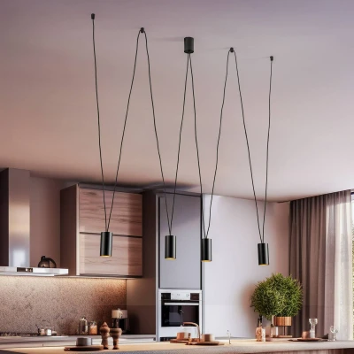 Afbeelding van More Eye hanglamp, 4 lamps, zwart