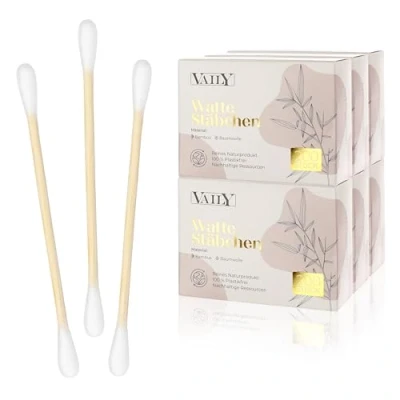 Afbeelding van Vaily Lot de 1200 cotons tiges en bambou Bâtonnets nettoyage durables d&#039;oreille non pelucheux Biodégradables