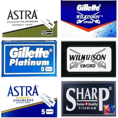Afbeelding van Astra Platinum, Gillette WiIkinson, Permasharp, Stainless, Platinum New, Sharp Titanium