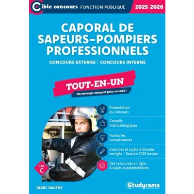Image de Caporal de sapeurs pompiers professionnels Tout en un (Catégorie C Concours 2025 2026)