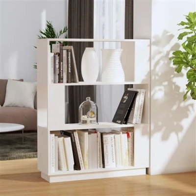 Afbeelding van vidaXL Boekenkast/kamerscherm 80x25x101 cm massief grenenhout wit