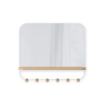 Afbeelding van Umbra Estique Wandspiegel Met Haken Wit