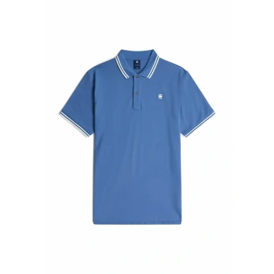 Afbeelding van G STAR Dunda Stripe Poloshirt, Heren, Maat: XS, Dutch blue
