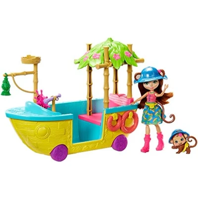 Afbeelding van Enchantimals Magische bosboot met Merit Monkey pop (Mattel GFN58), kleur/model gesorteerd