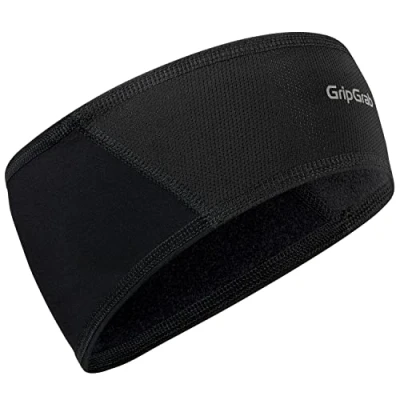 Afbeelding van GripGrab Lichte Fiets Hoofdband voor Onder de Fietshelm met Winddichte Voorzijde Wielersport Headband Zwart Unisex Maat M