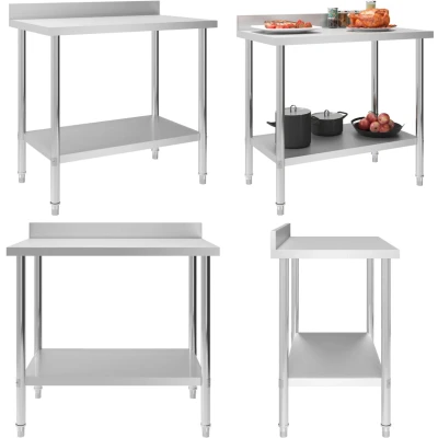 Afbeelding van Keukenwerktafel met spatscherm 100x60x93 cm roestvrij staal