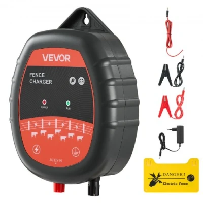 Image de VEVOR Chargeur Clôture Électrique Électrificateur CA CC 1 J 10 kV Portée 3 km